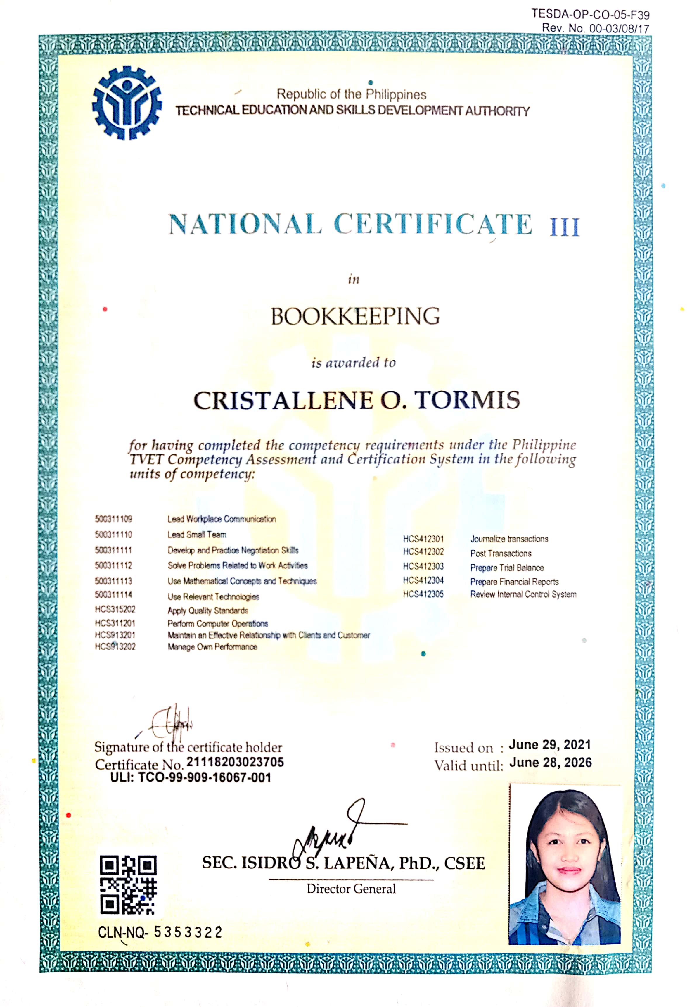 Bookkeeping NCIII