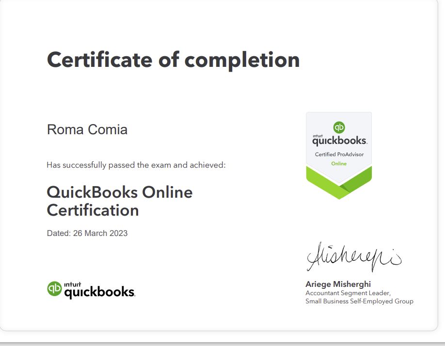 Quickbooks Online Certification