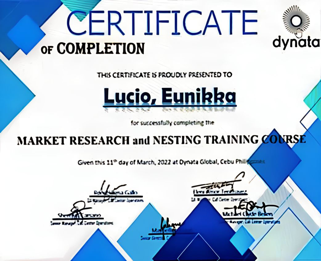 Market Research and Nesting Training Course