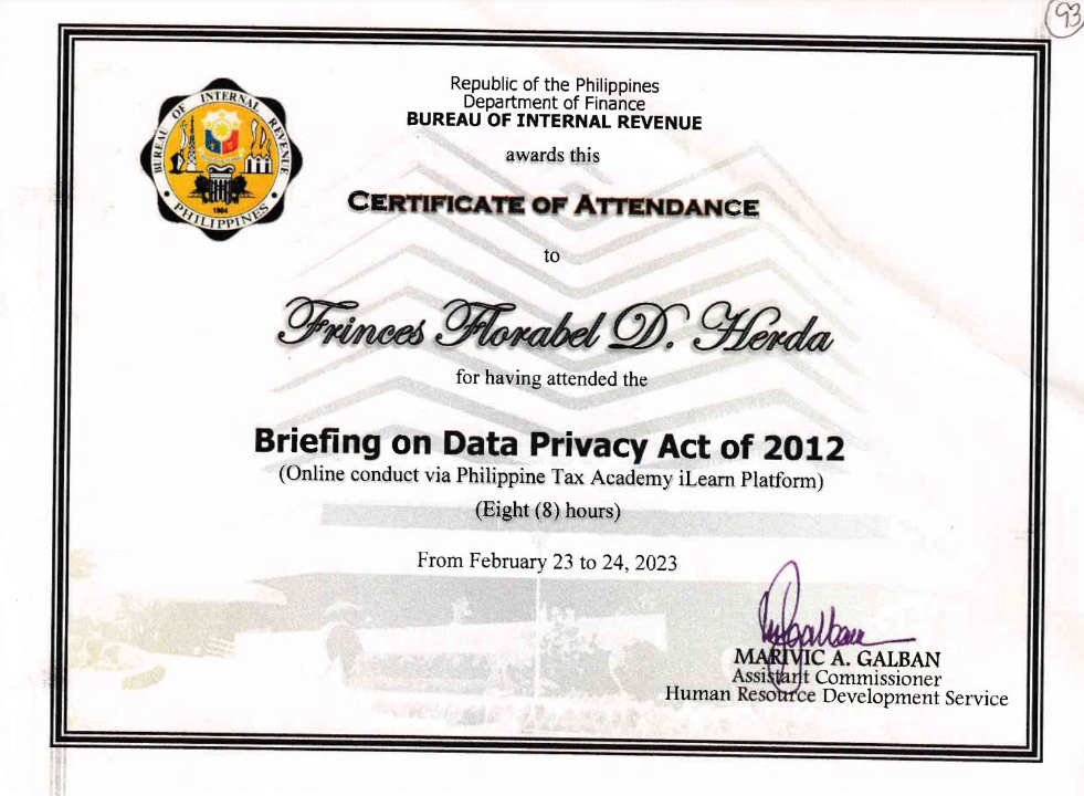 Briefing on Data Privacy Act of 2012