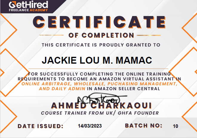 Amazon Training Certificate