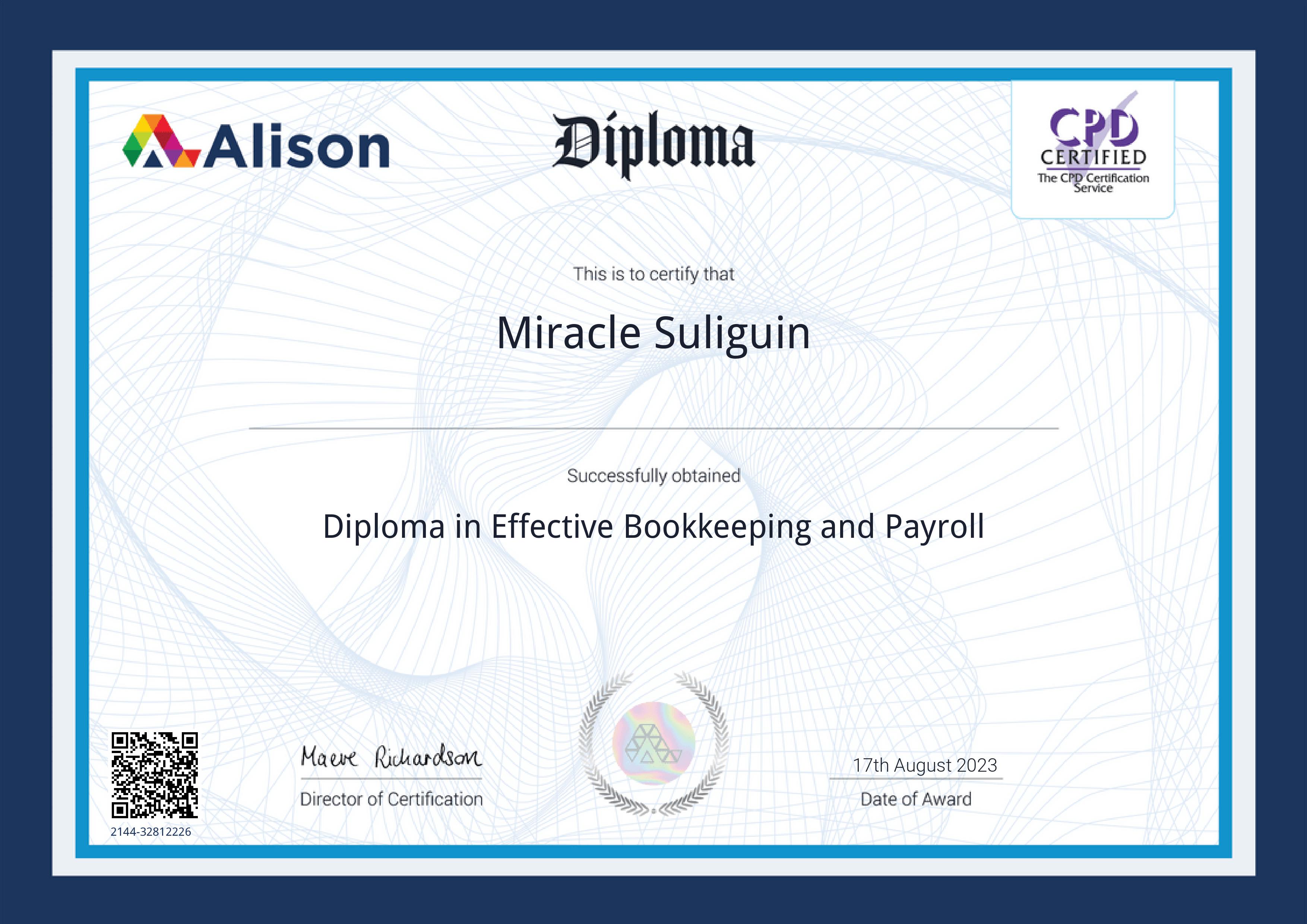 Diploma in Effective Bookkeeping and Payroll