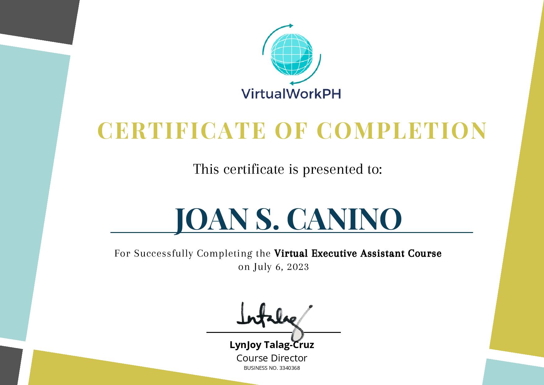 Virtual Executive Assistant Course