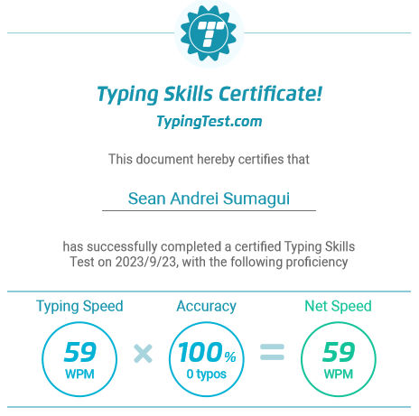 Typing Skills Cert