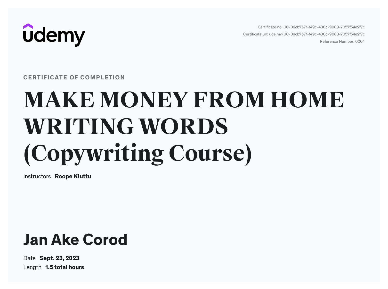 Copywriting Course