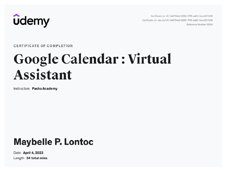 Google Calendar : Virtual Assistant