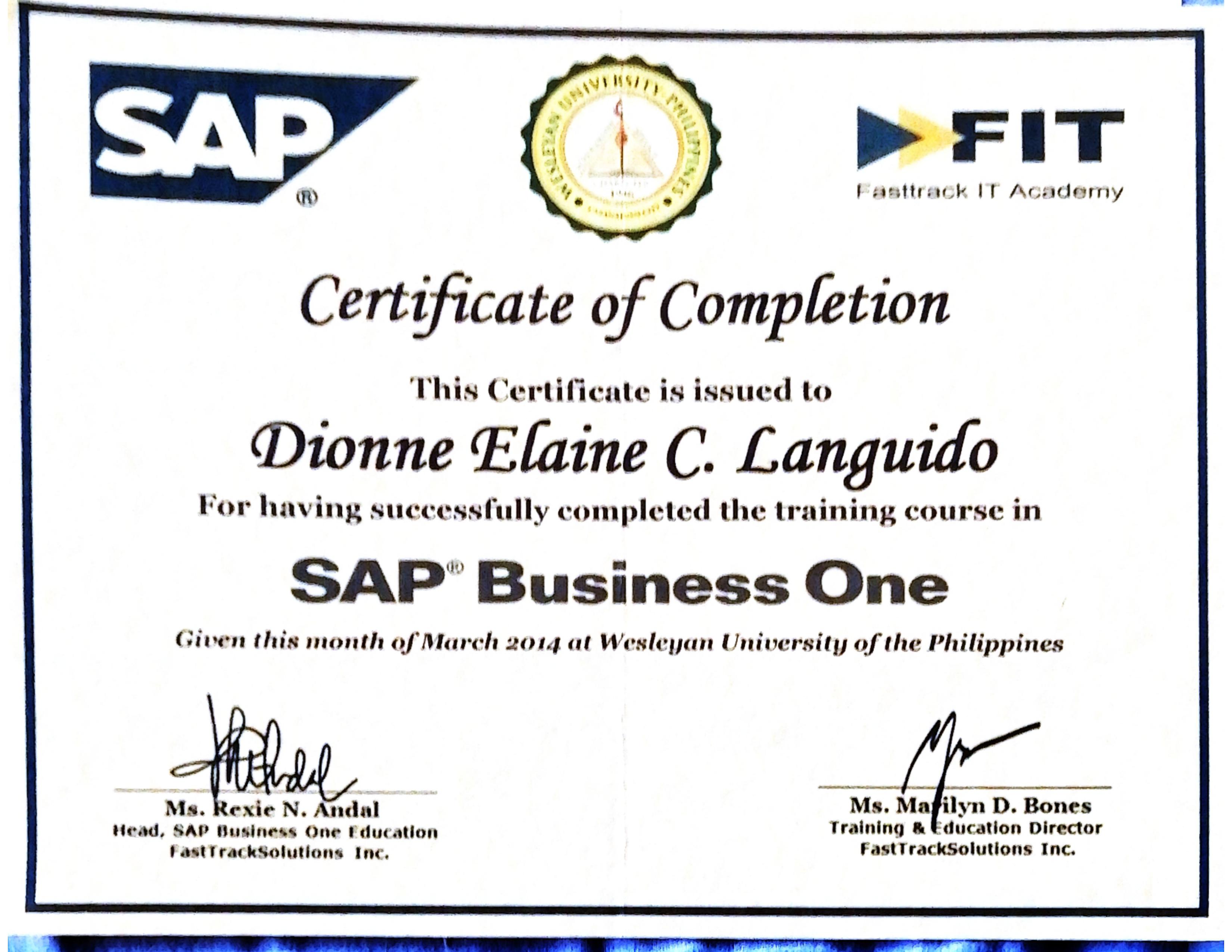 SAP Certificate