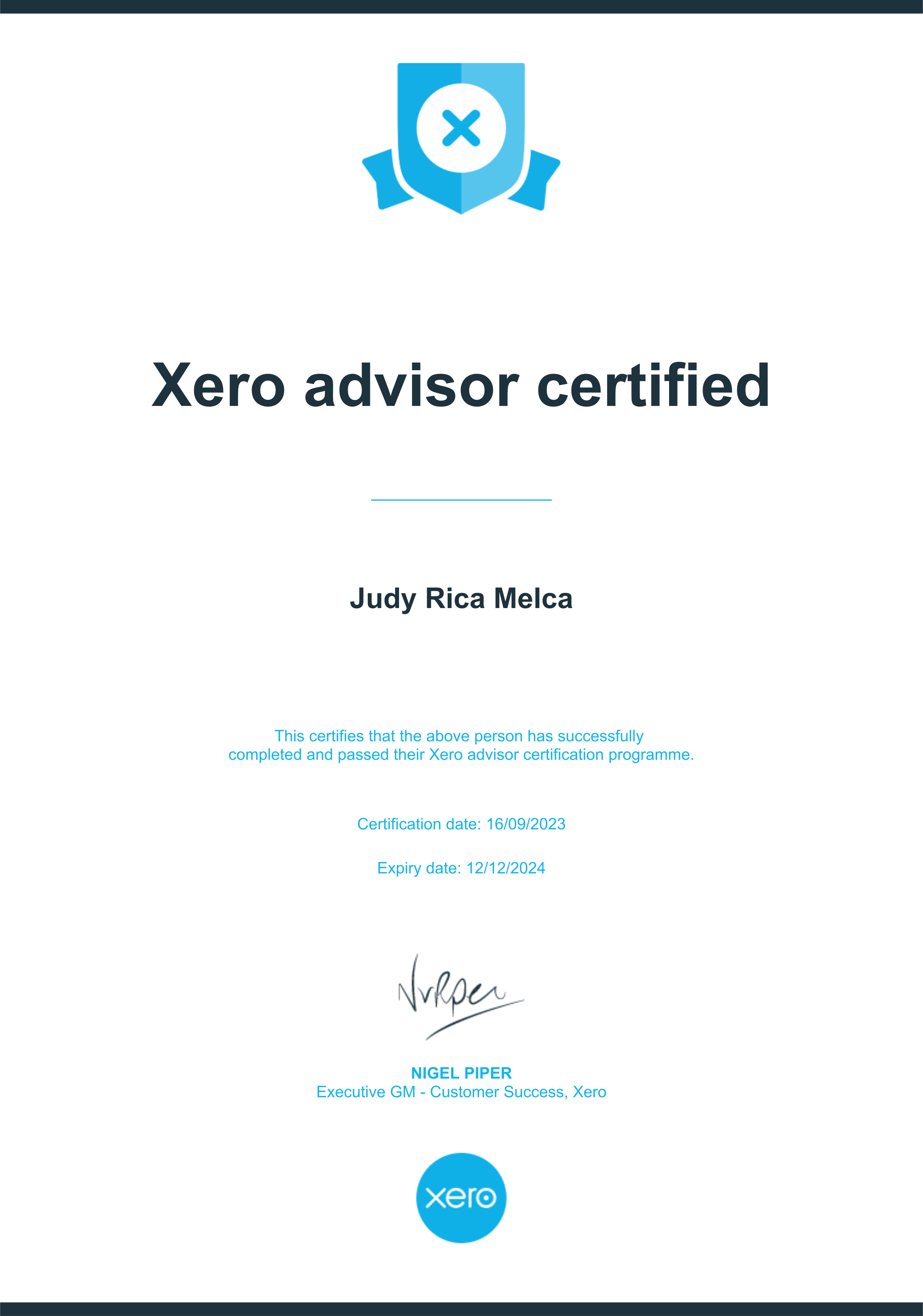 Xero Advisor Certified