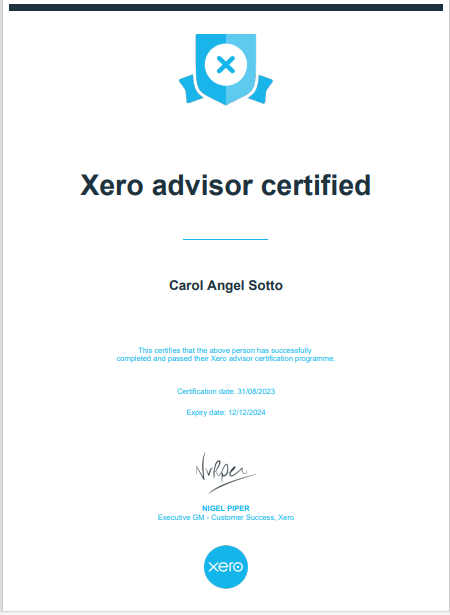 Xero Advisor Certified