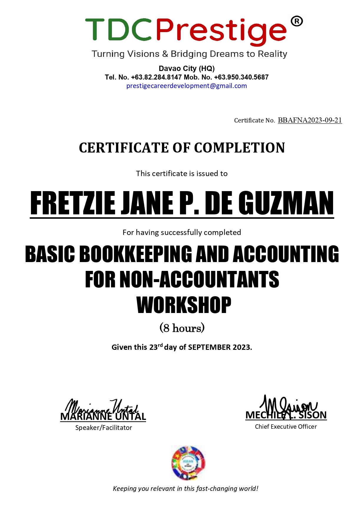 Basic Bookkeeping and Accounting Certificate