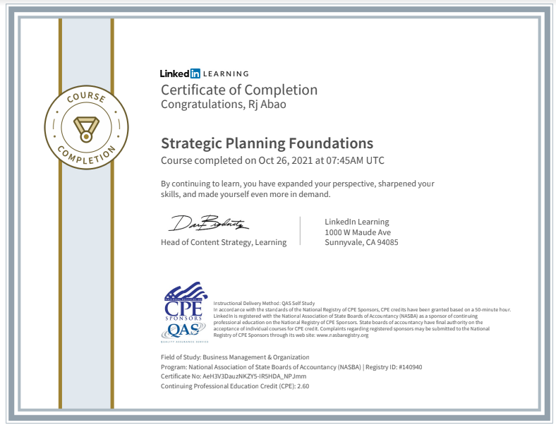 Strategic Planning Foundations