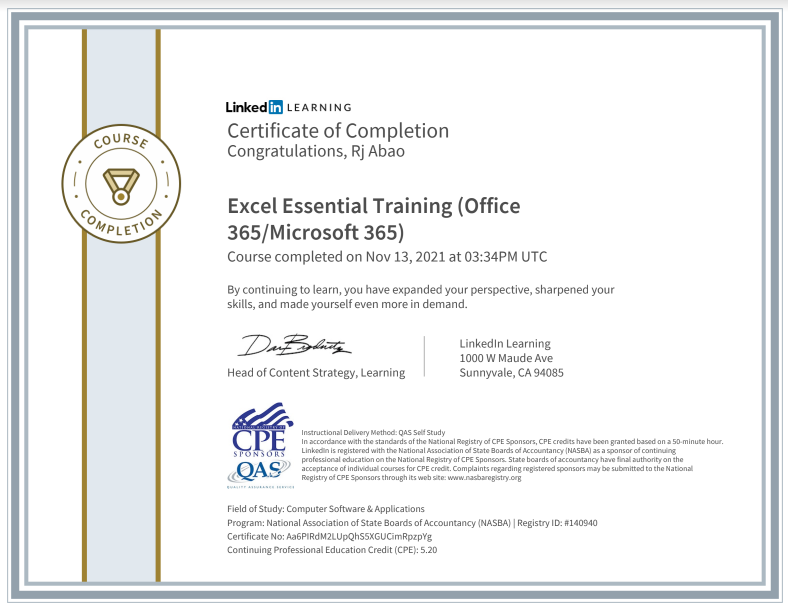 Excel Essential Training