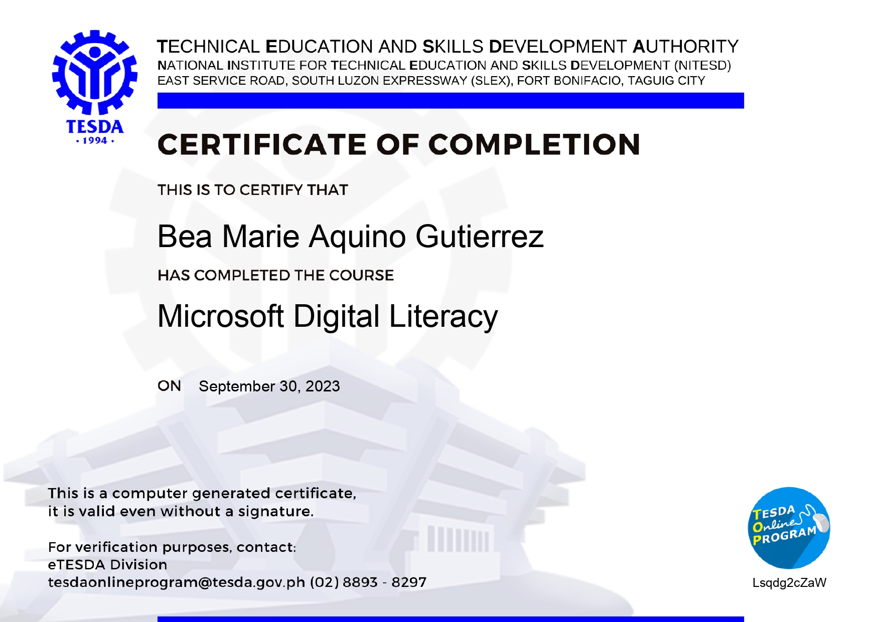 Microsoft Digital Literacy