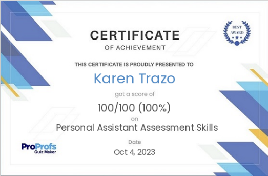 Personal Assistant Assessment Skills