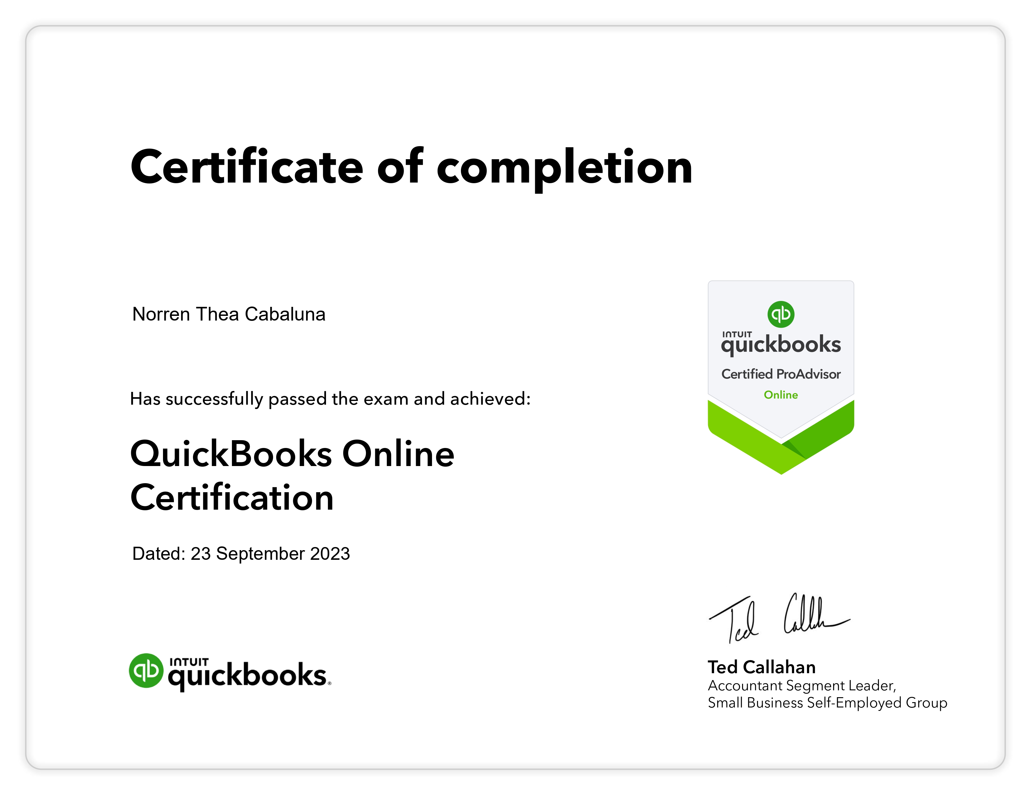 QuickBooks Online ProAdvisor