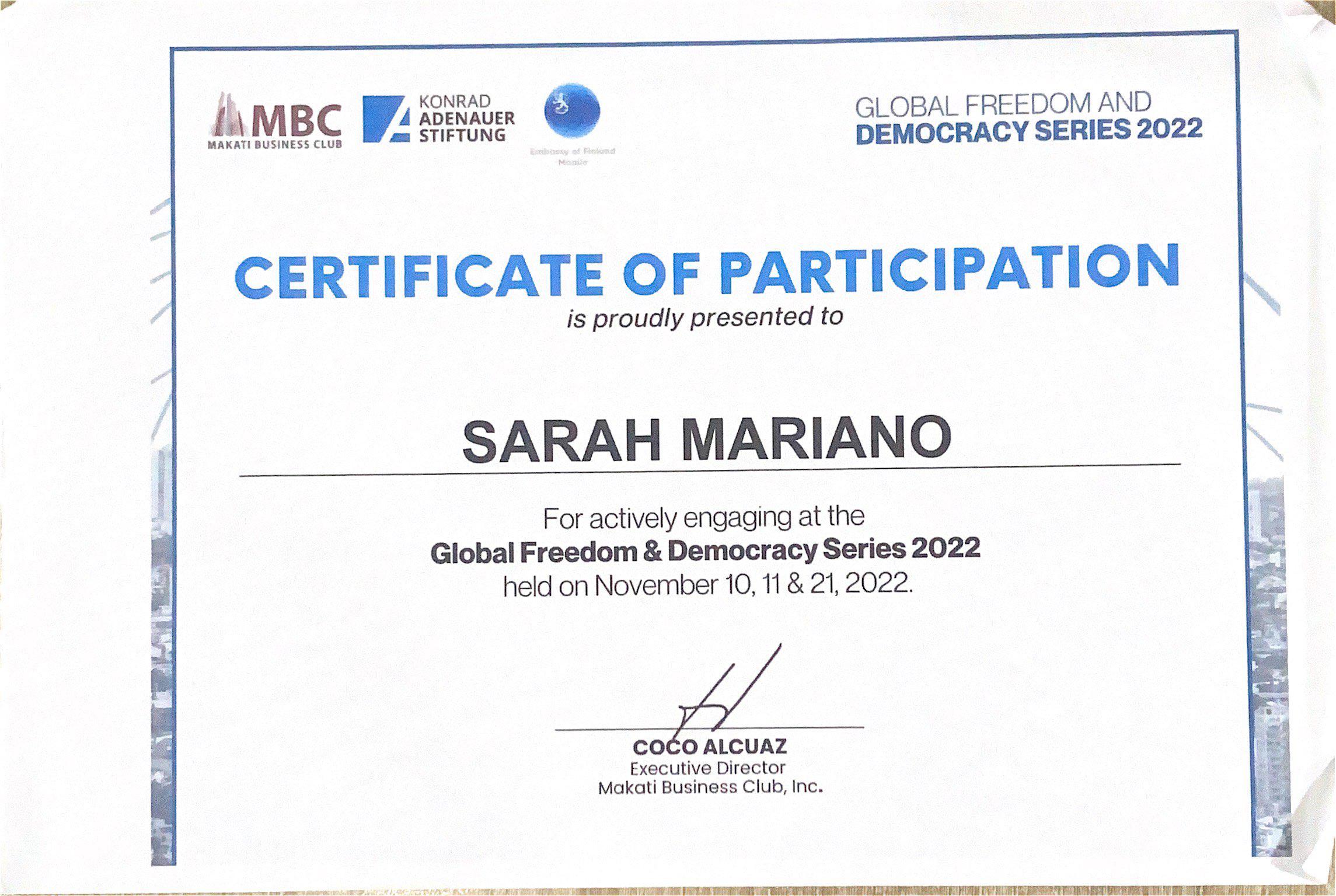 Global Freedom and Democracy Series 2022