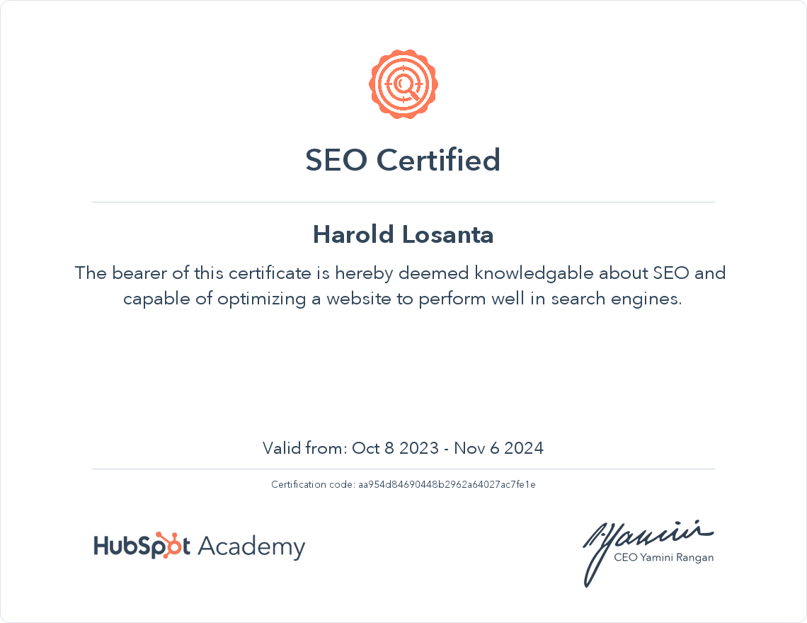 SEO Certified