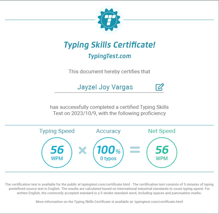 Typing Test Skill