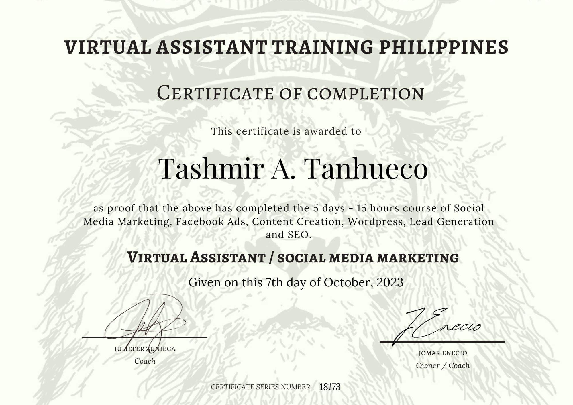 Social Medial Marketing Certificate - VATP