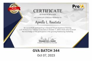 General Virtual Assistant training.