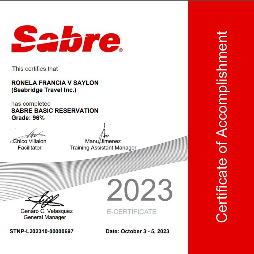 Sabre Reservation