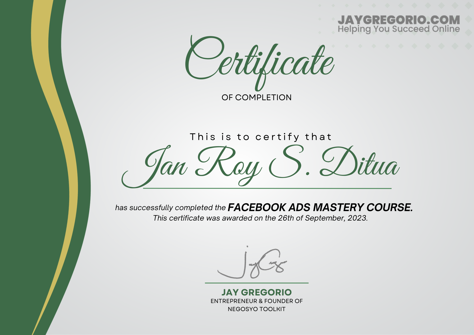 Facebook Ads Mastery Course