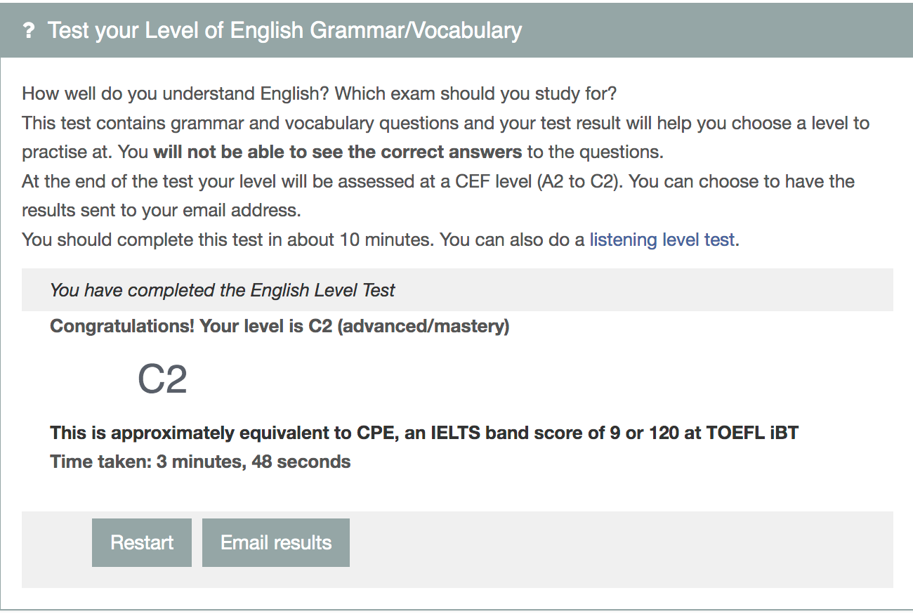 OLJ Grammar Test