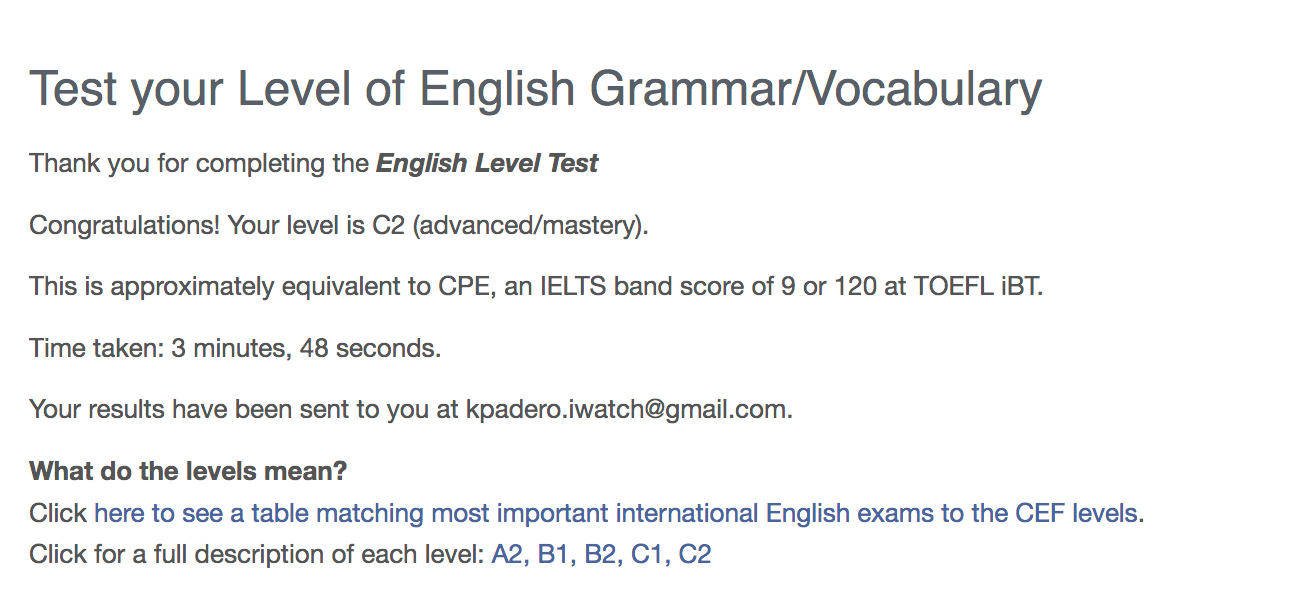 OLJ Grammar Test