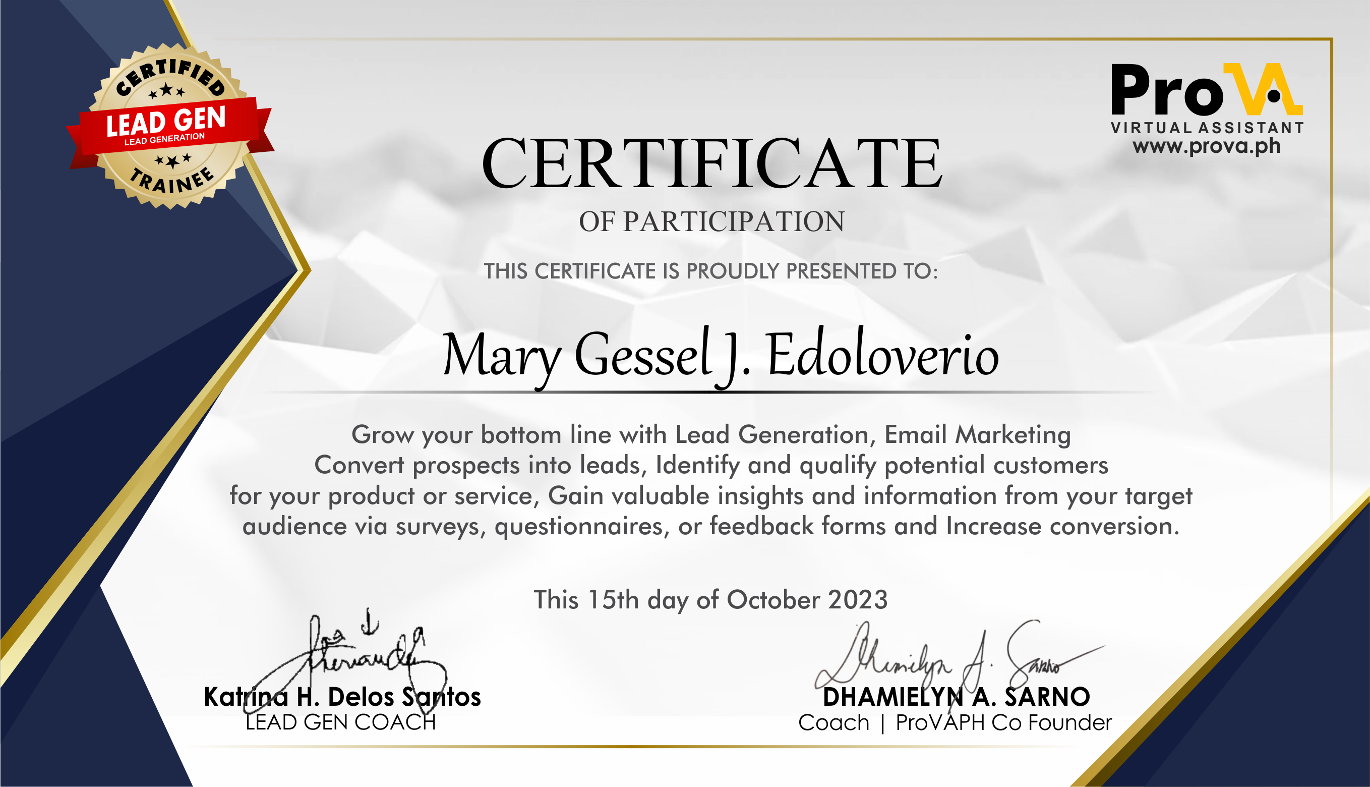 Lead Generation & Email Marketing Certificate