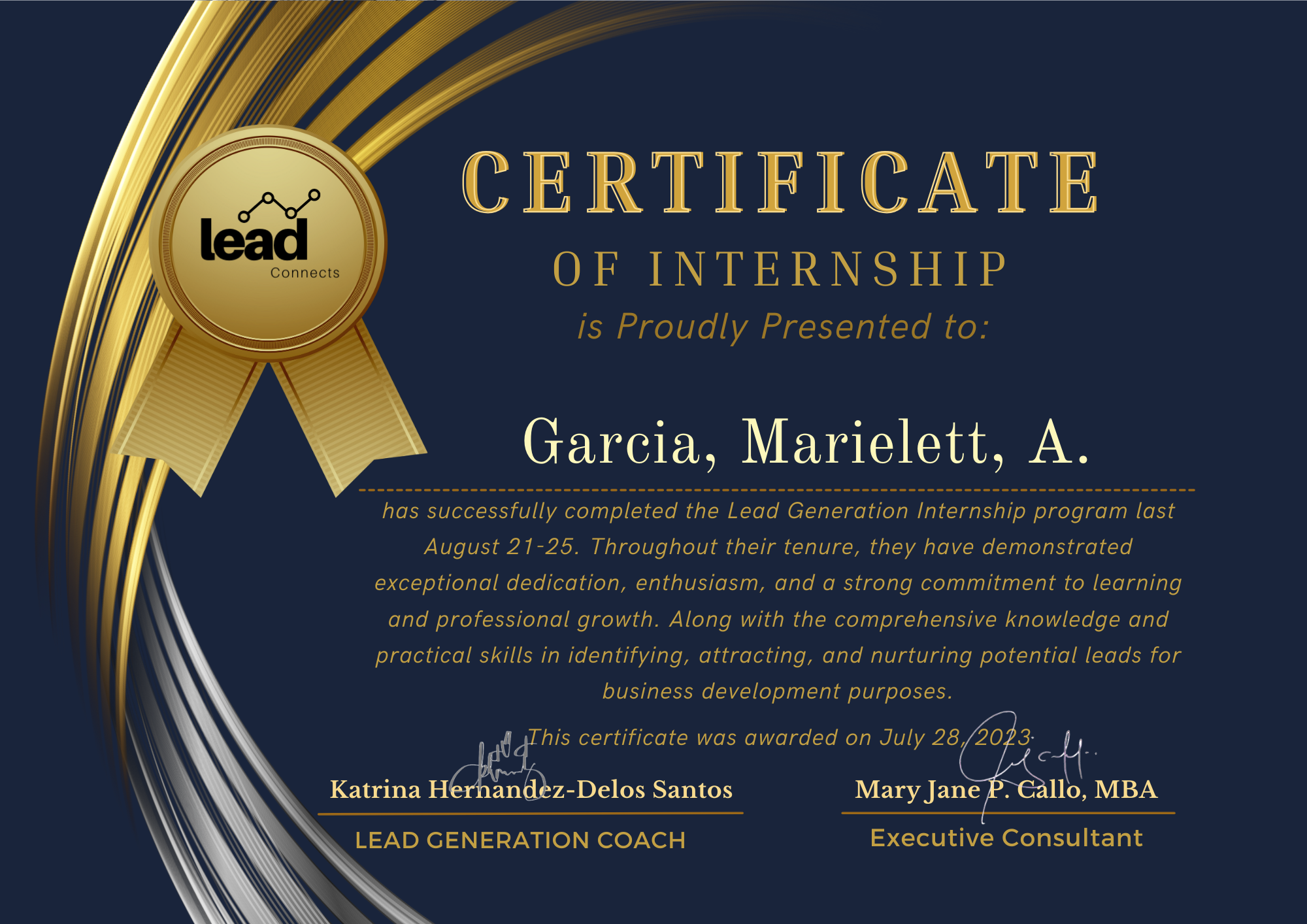 Certificate of Internship
