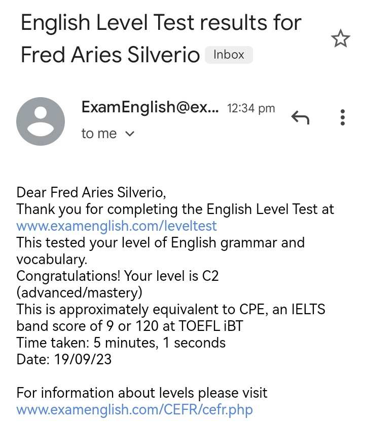 English Grammar and Vocabulary certificate