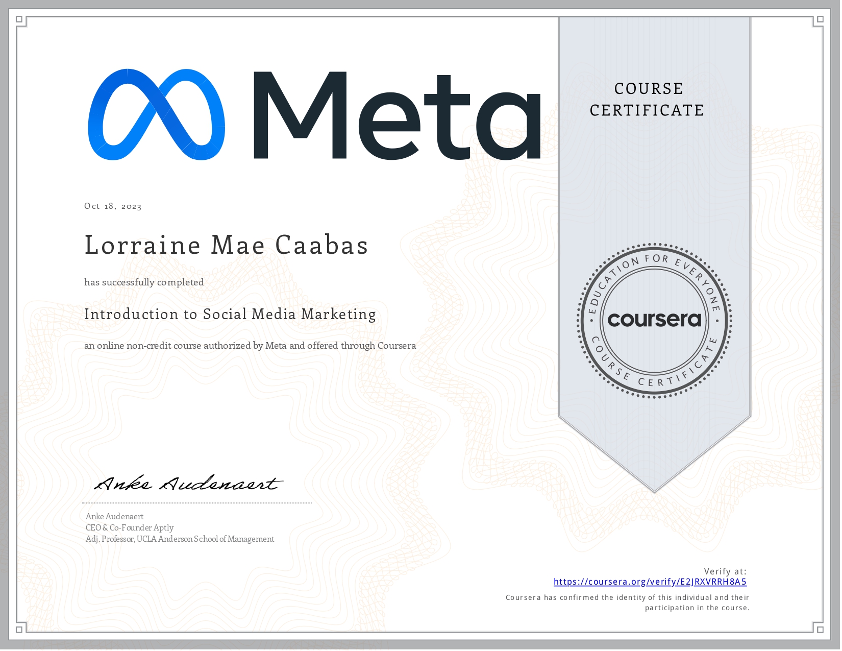 META Introduction to Social Media Marketing