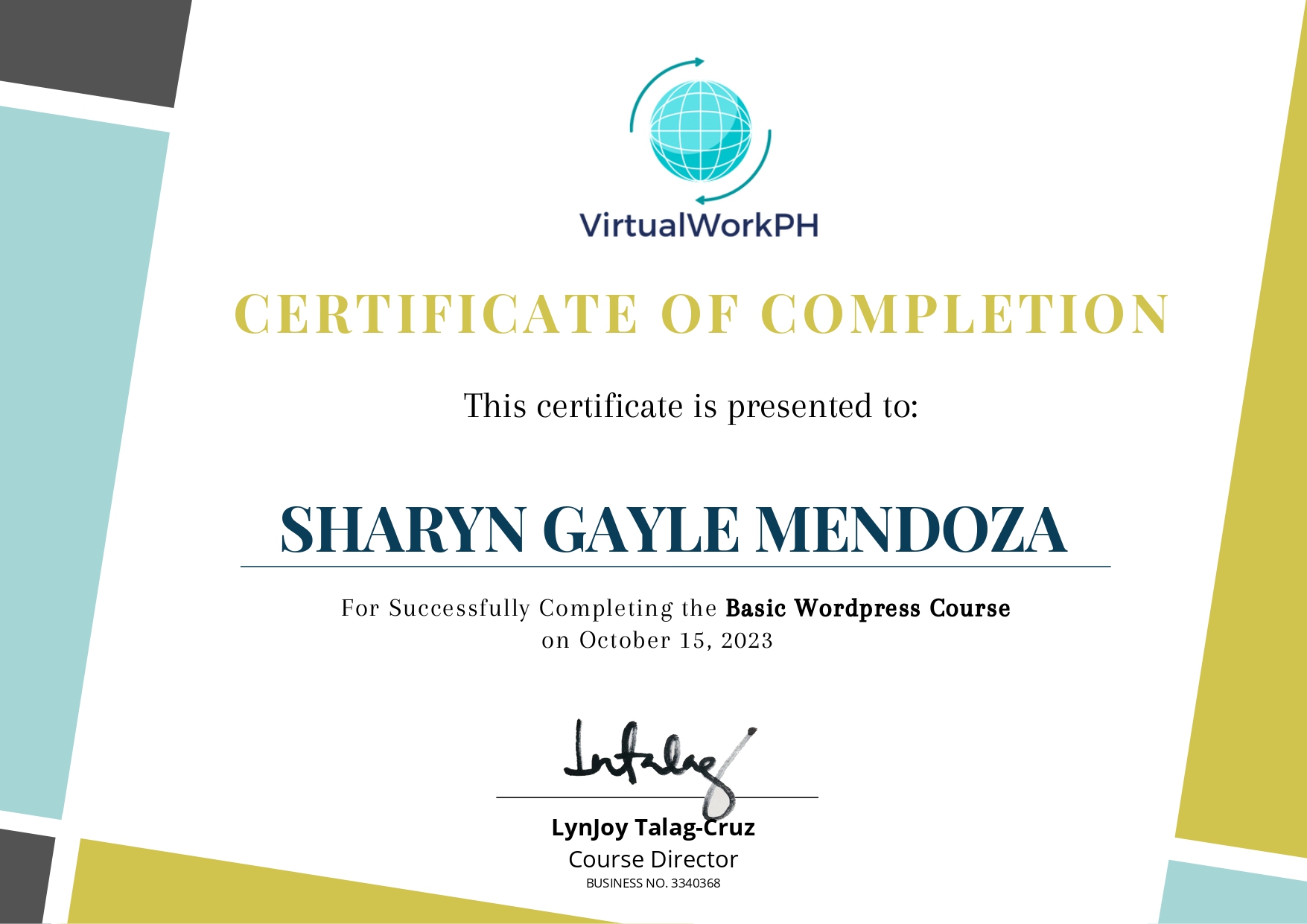 VirtualWorkPH Basic Wordpress Course