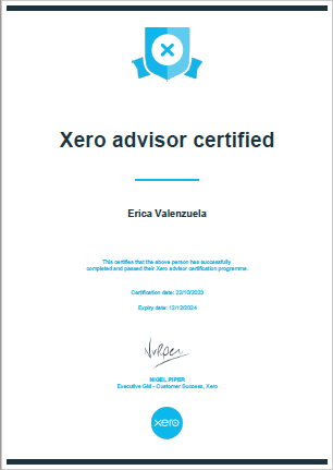 XERO Advisor Certificate