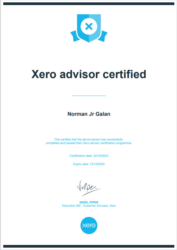 Xero Advisor Certified