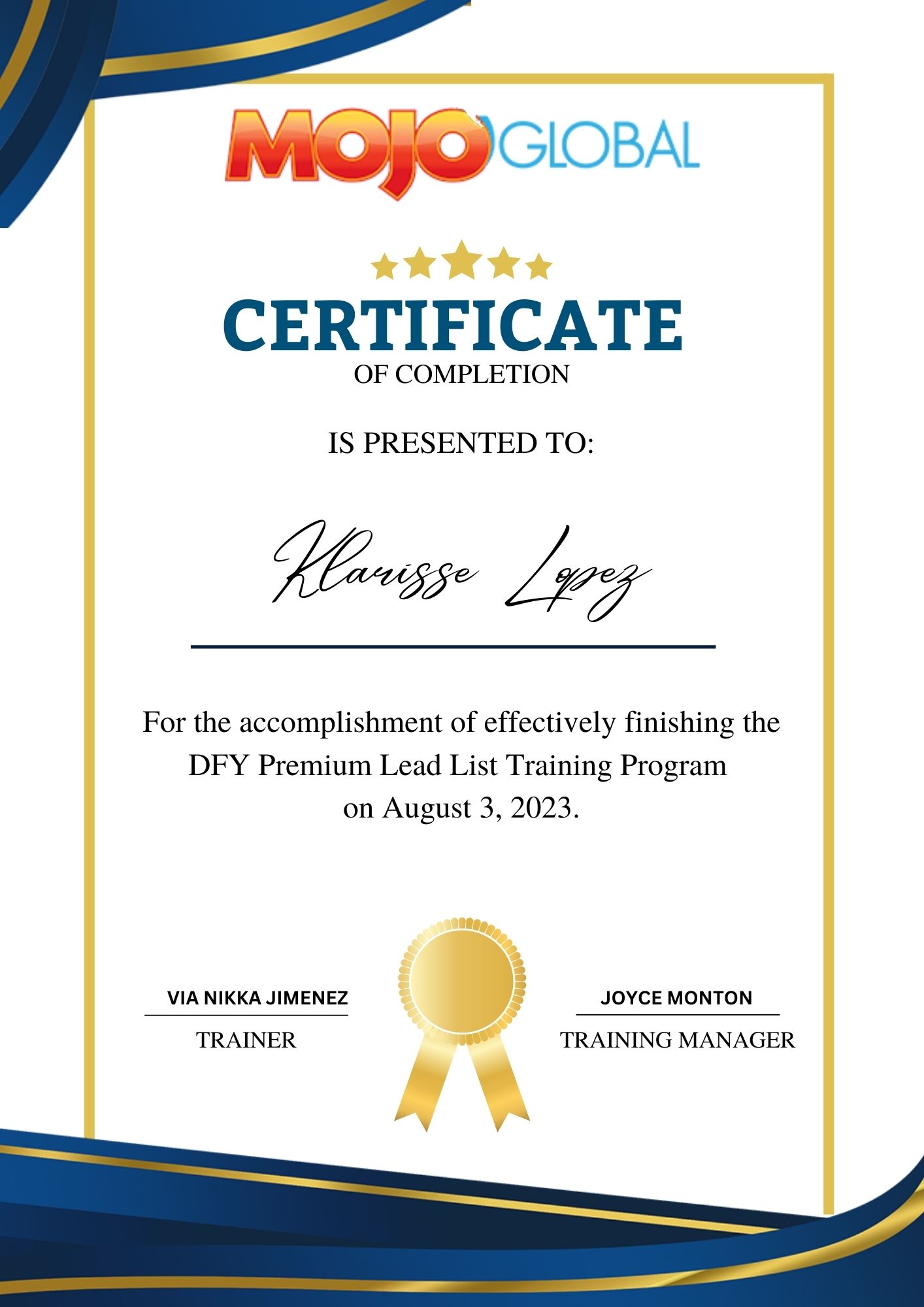Premium Lead List Training