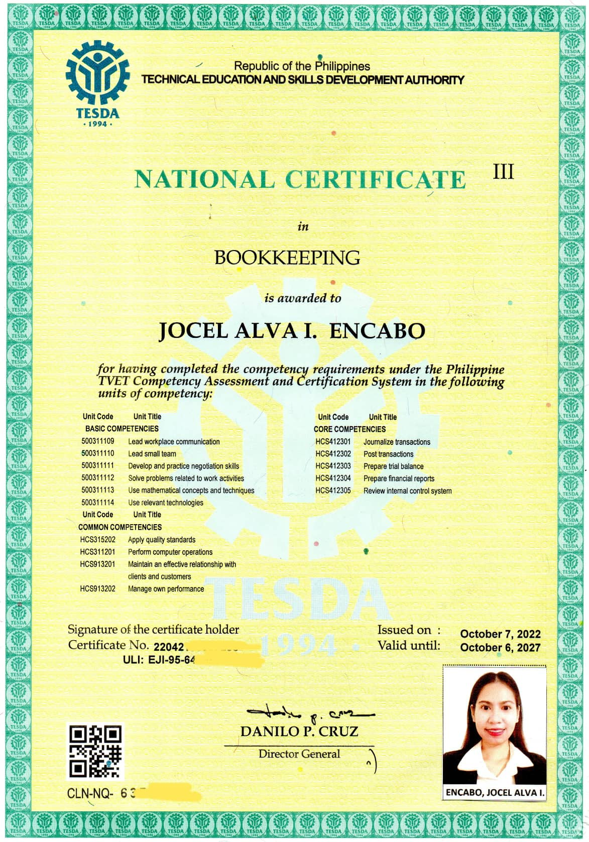 Certified Bookkeeper