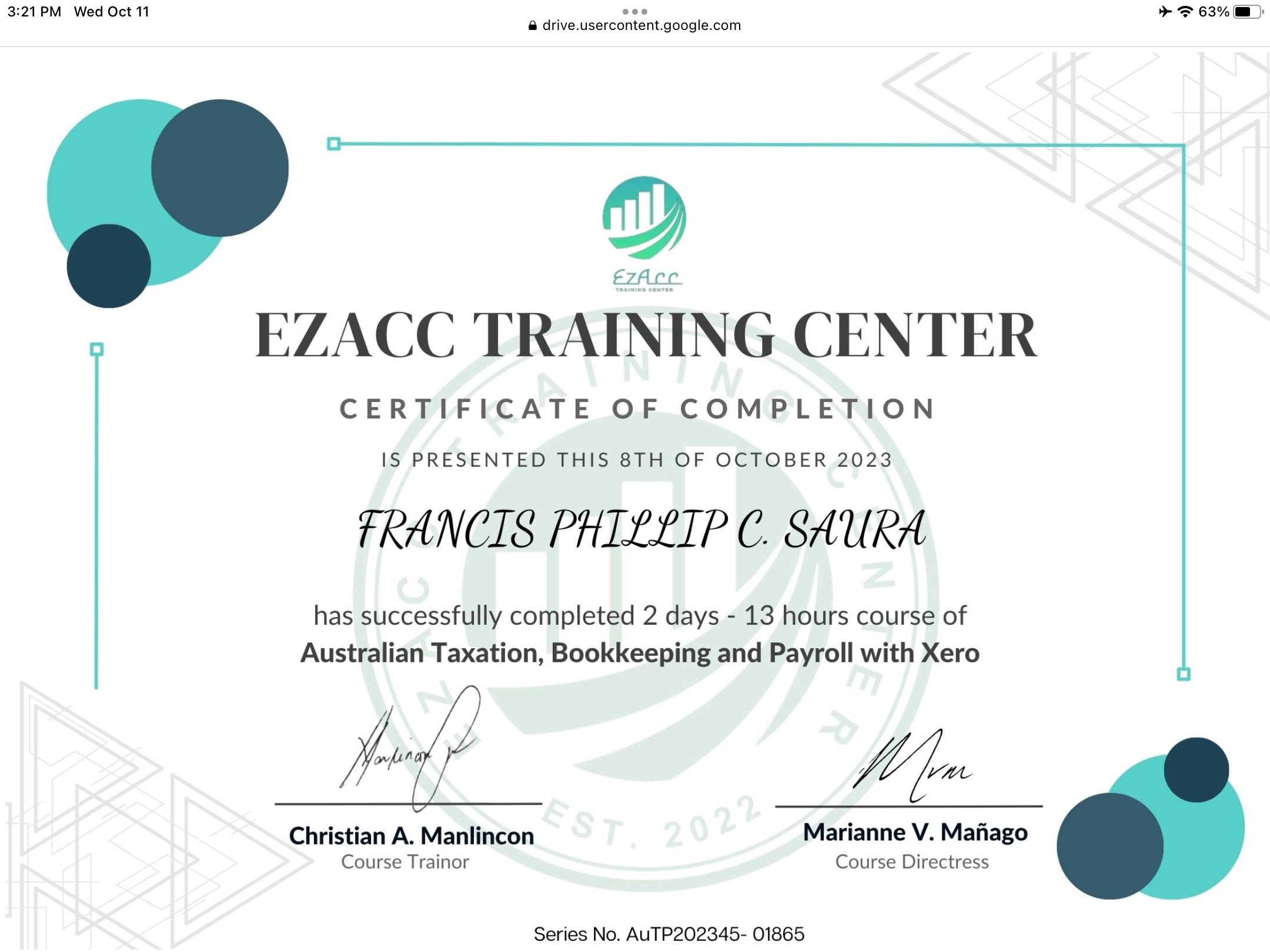 EZACC Training Center (AU Xero)