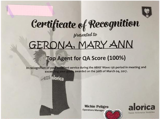 Top Agent for QA Score 100%