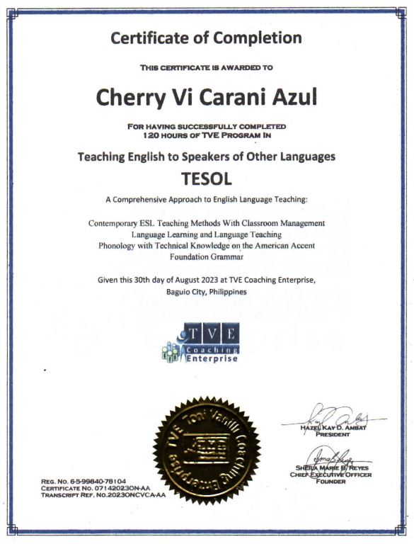 TESOL Certificate