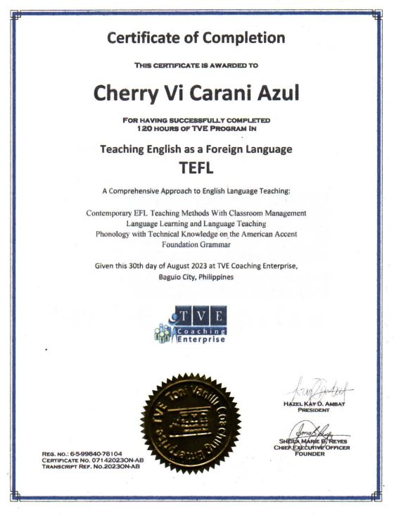 TEFL Certificate