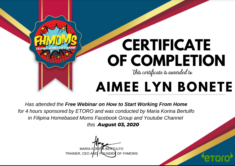 Work From Home Free Webinar Certificate