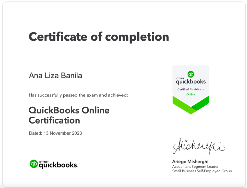 Quickbooks Online Certification