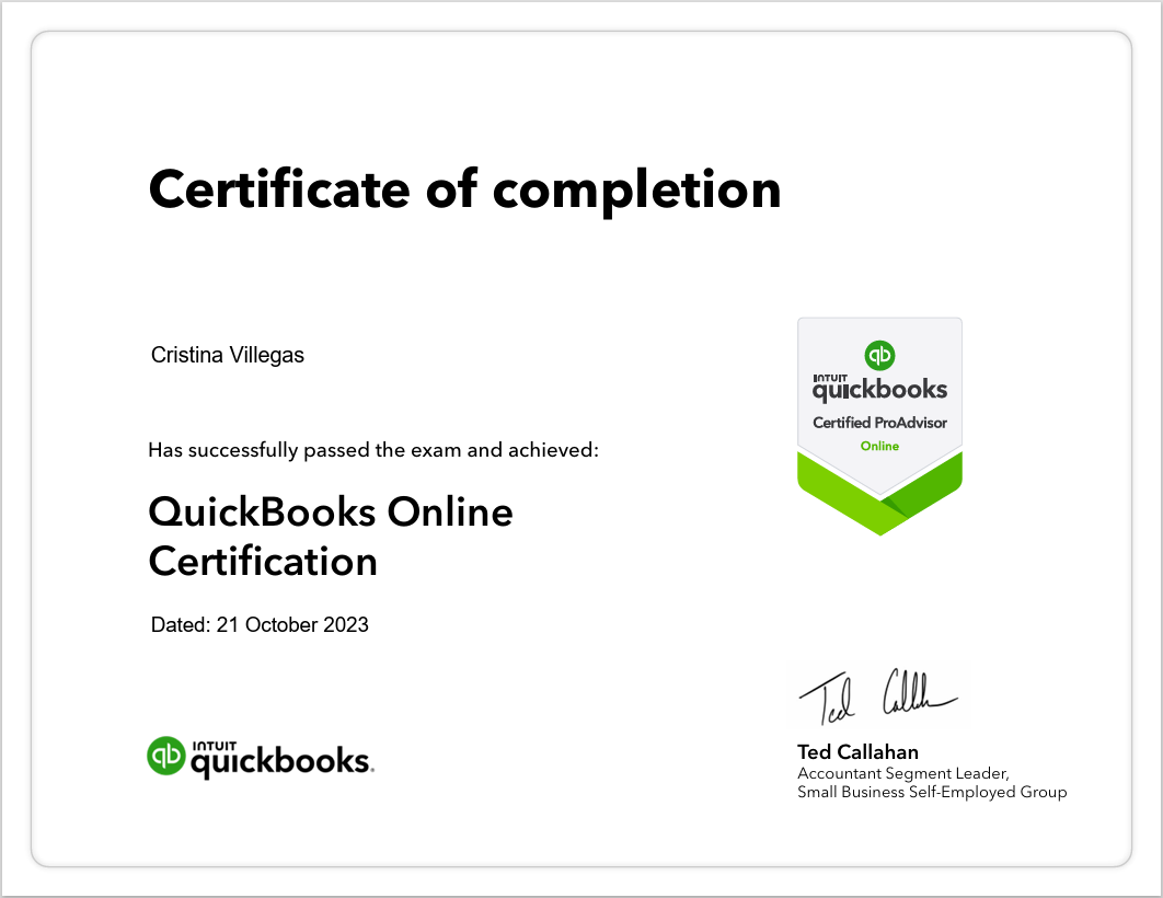 QuickBooks Online Certification