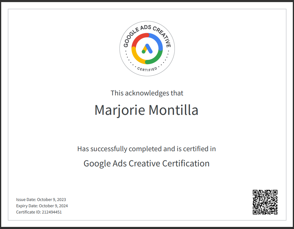 Google Ads Creative Certification