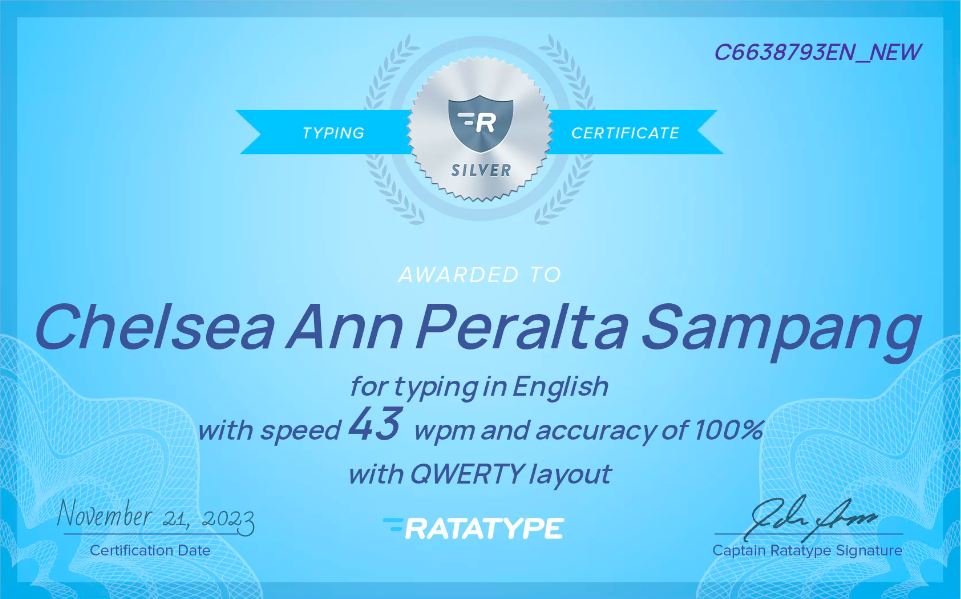 Typing Certificate