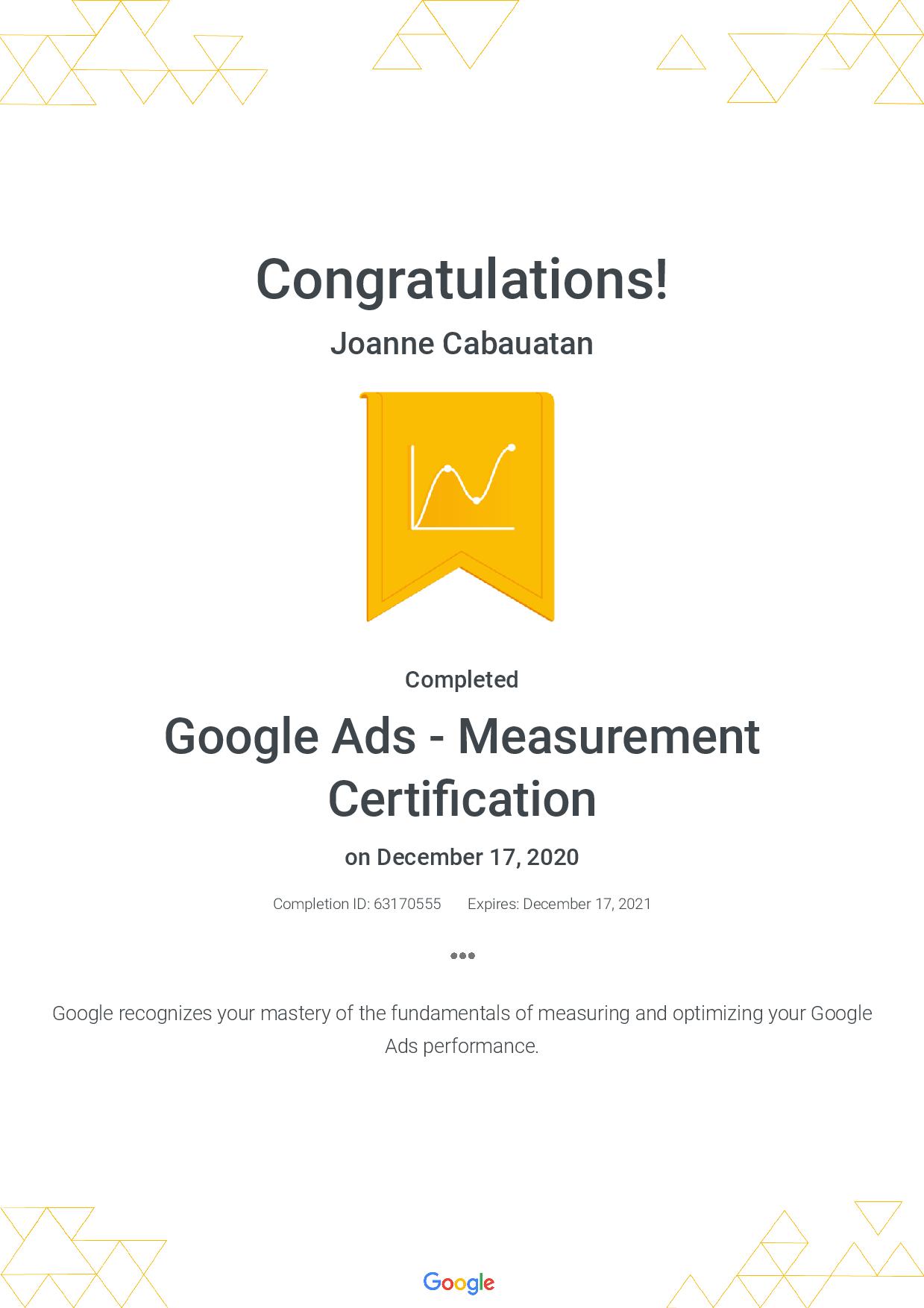 Google Ads - Measurement