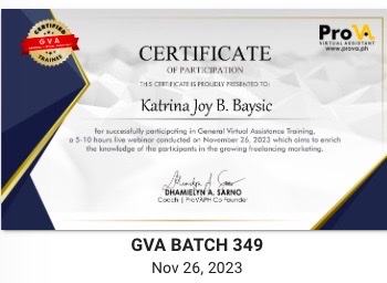 General Virtual Assistant Certificate