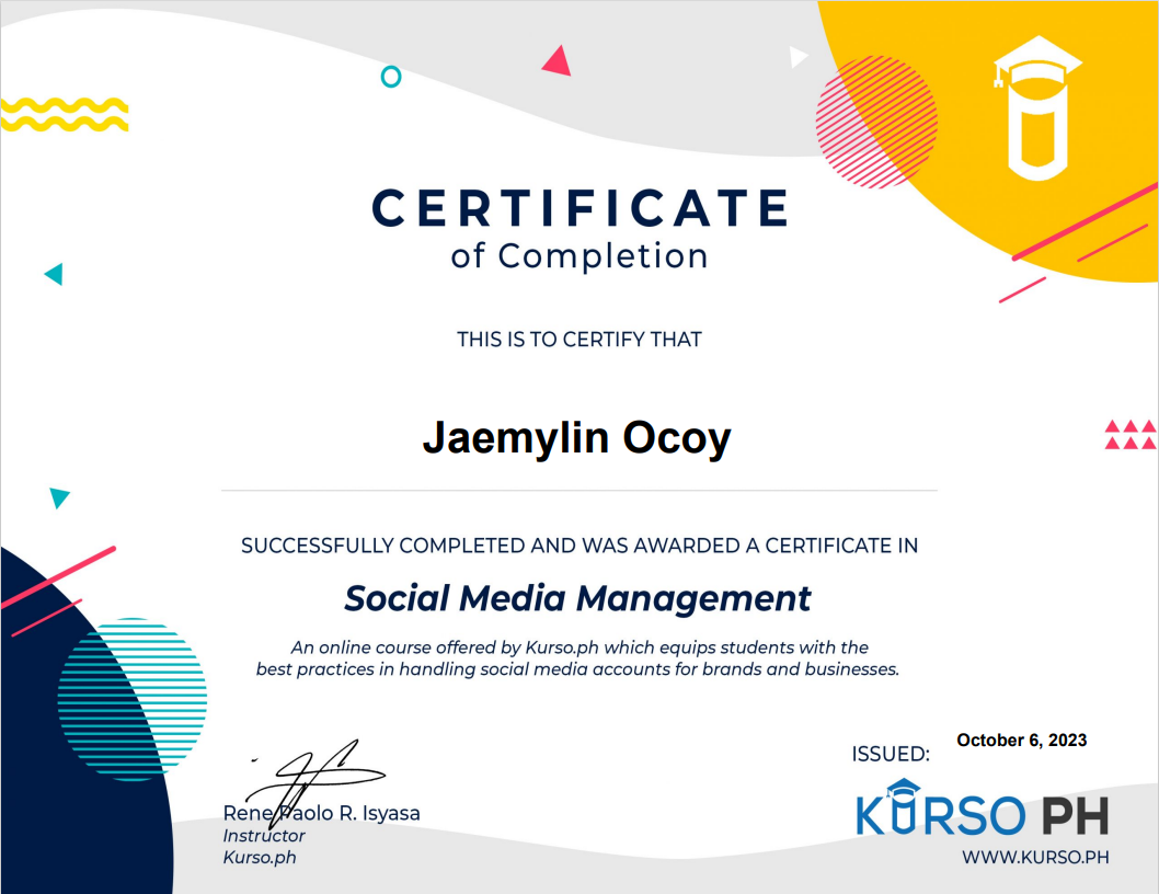 SMM Certificate