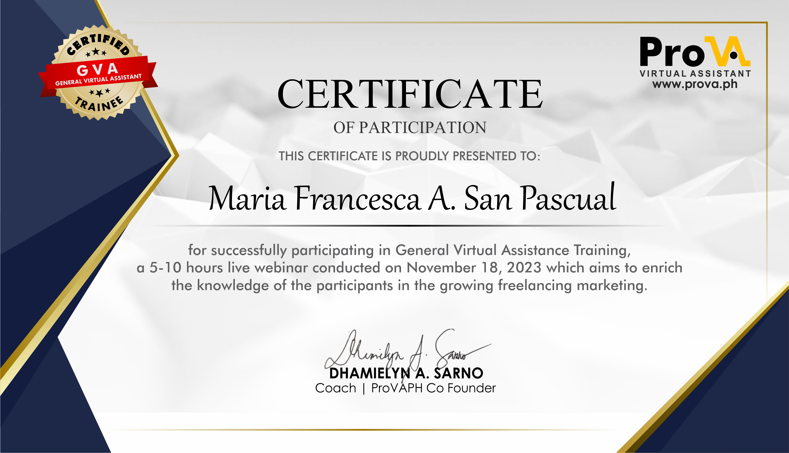 General Virtual Assistant - ProVA